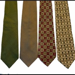 100% SILK TIES SET OF 4
